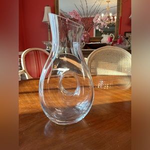 Bormioli Rocco Clear Glass 50oz. Carafe/Wine Decanter w artistic grip, Italy